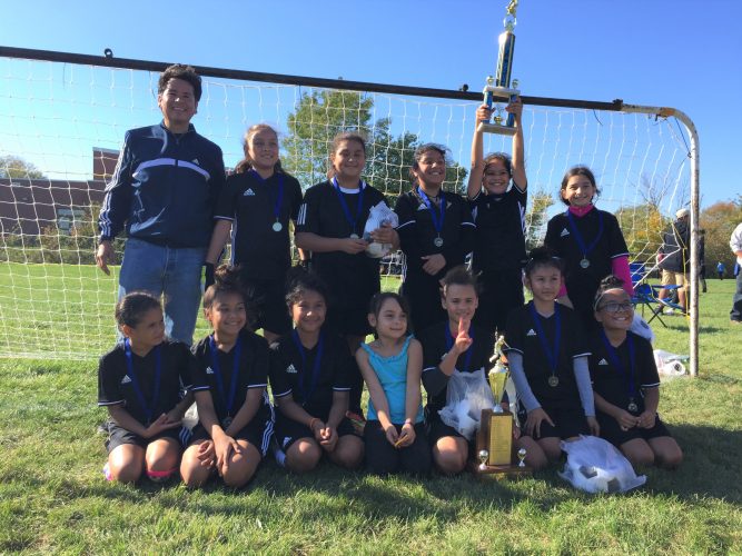 Beaupre Pumas win the 2017 East Aurora 5th Grade Girls Soccer Tournament!