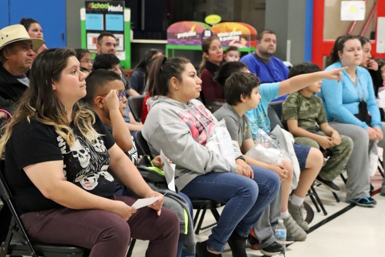 Beaupre families at STEM Family Night April 2019.