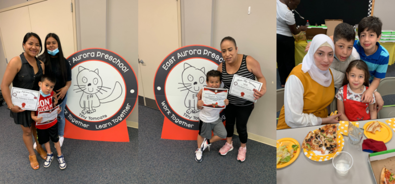 ECC Families and their child with perfect attendance for the 2021-2022 school year
